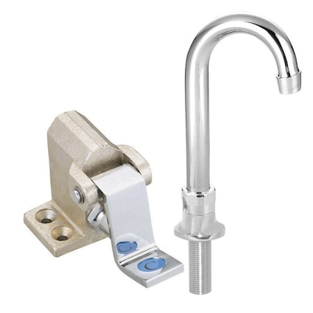 Bk Resources Foot Valve Assembly, DM, O.C. Single Pedal, 3-1/2" Gooseneck Swivel Spout BKSPFV-DGS-G